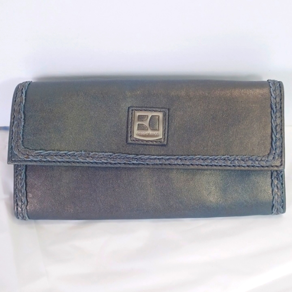 Boss Orange Braidy Ladies Trifold Wallet in Shimmer Metallic Grey
